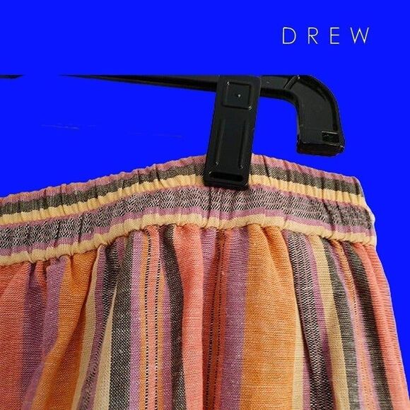 DREW by Anthropologie NEW Striped Split Leg Slim Waistband Wide-Leg Pant L - Picture 9 of 11